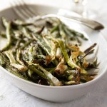 roasted green beans with scallions