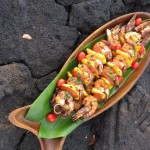 Shrimp Kabobs with Pibeapple and Portuguese Sausage