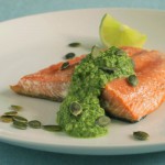 salmon with pepito pesto
