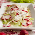 Celery Radish Salad with Homemade Blue Cheese Dressing