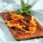 Grilled Abalone & Pineapple Skewers with Mango, Mustard, Soy Sauce