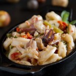 Sautéed Calamari with Anaheim Chilies and Marinated Tomatoes