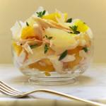 roast chicken salad with bell pepper and lemon