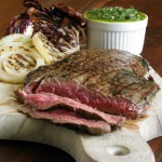 Chimichurri Flank Steak with Grilled Radicchio and Onions