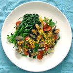 Spicy Steamed Clams with Chinese Broccoli