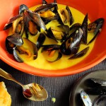 curry steamed mussels