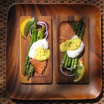 eggs with asparagus and mustard sauce