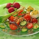 Farro & Tomato Salad with Basil & Anchovies