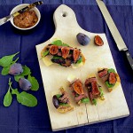 Open-Faced Flank Steak and Arugula Sandwiches with Fig & Red Onion Jam