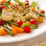 Grilled Cauliflower Steak with Green Bean & Tomato Salad