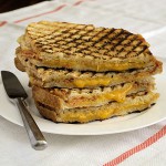 Grilled Cheddar Cheese Panini with Pancetta and Hot Mustard