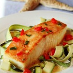 Crispy Halibut with Lemony Basil Sauce