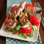 Grilled Lamb Chops, Heirloom Beans & Tomatoes with Bacon Vinaigrette