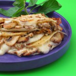 Quesadillas stuffed with mushrooms and goat cheese