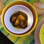 Mussels (moules) in Saffron and Mustard Broth