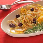 Onion Pasta with Olives, Lemon & Rosemary