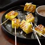 Grilled Pinapple Satays with Spiced Coconut Caramel