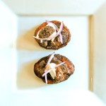 Plantains with Caviar and Black Bean Puree