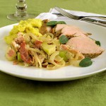 Roasted Pork Tenderloin with Apple-Bacon Compote & Butternut Squash Polenta
