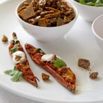 Sweet Potato Skins with Black Sesame Bacon Brittle