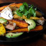 Spicy Roasted Carrot, Goat Cheese & Avocado Salad