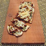 Sausage & Potato Flat Bread with Mustard Greens