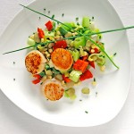 succotash with seared scallops