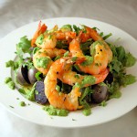 Paprika Grilled Shrimp with Olive Oil Poached Baby Purple Potatoes
