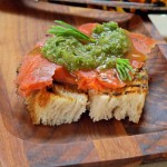 Spruce Cured Gravlax with Spruce Pesto Crostini