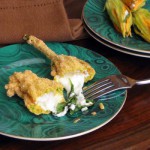 squash blossoms with ricotta and basil