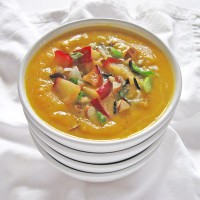 butternut squash soup with wild rice and apples