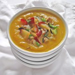 Roasted Butternut Squash Soup with Wild Rice and Apples