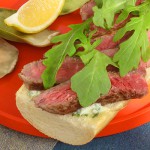 Beef Tenderloin Sandwiches with Herb Mayonnaise and Arugula