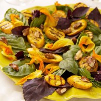 Grilled Summer Squash with Purple Basil Salad