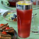 A cocktail with tea and bourbon