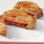 grilled cheese sandwich with tomato and basil