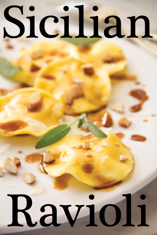 Sicilian Ravioli with Almonds and Balsamic