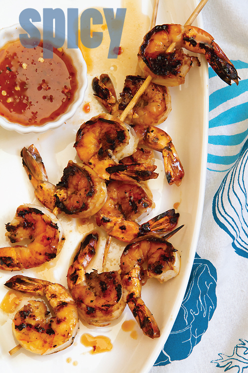 grilling shrimp