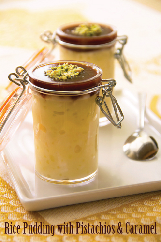 Rice pudding with pistachios & salted caramel | Sippity Sup