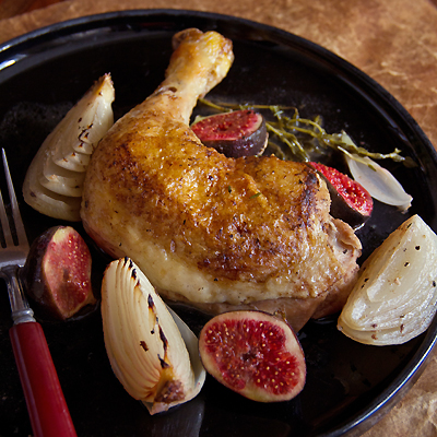 Braised Chicken and Figs with Honey Gastrique