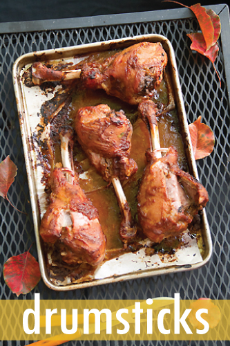 Pumpkin Molasses Glazed Turkey Drumsticks