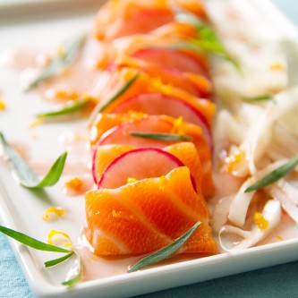 salmon belly crudo