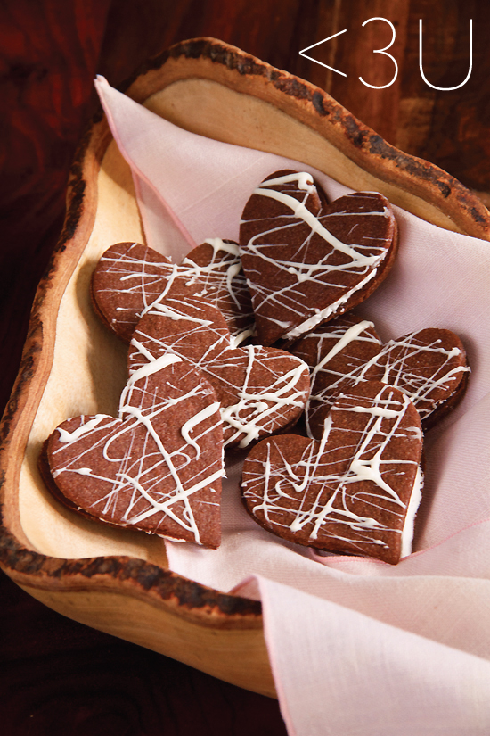 Heart-Shaped Chocolate Sandwich Cookies