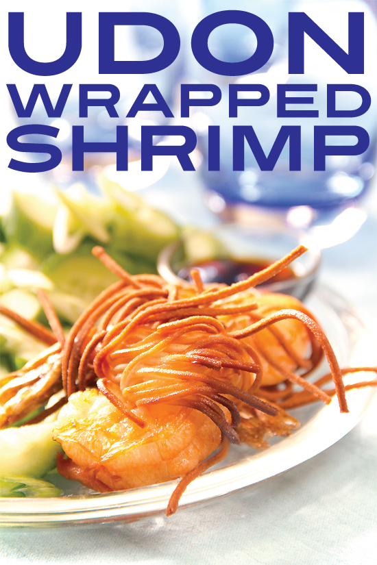 fried udon-wrapped shrimp