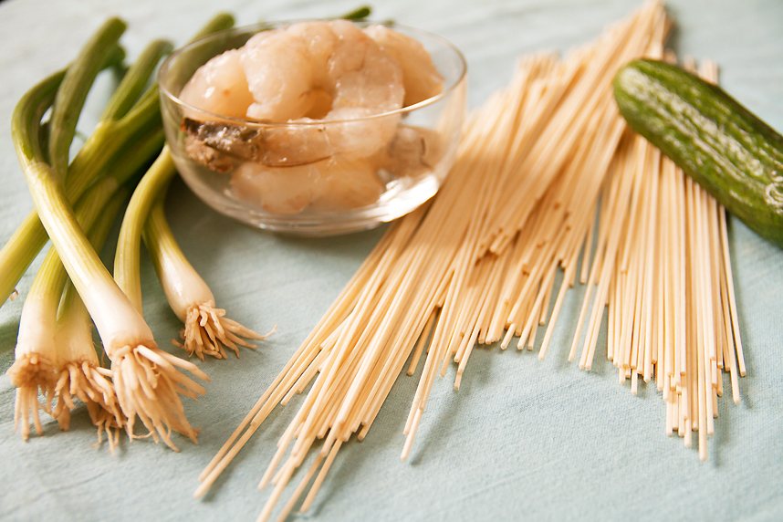 udon-wrapped shrimp