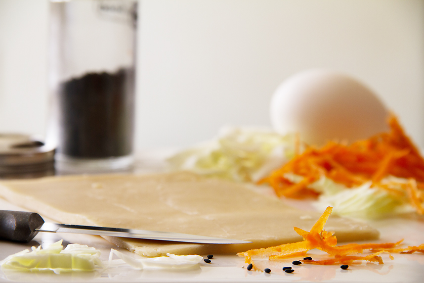 egg rolls prep