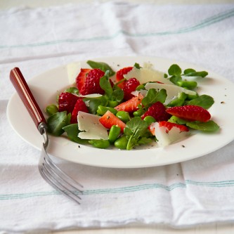 Fava Strawberry Salad