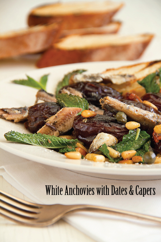 White Anchovies with Dates and Capers