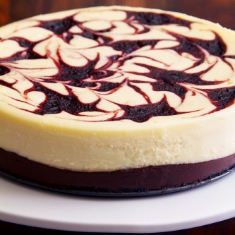 Black Bottom Cheese Cake with Chocolate and Cherry