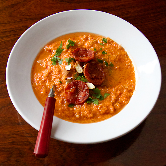 Spicy Smoky Gazpacho with Spanish Chorizo